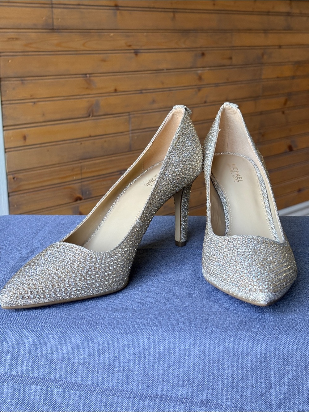 Michael Kors Dorothy Flex Pump Pole Gold Size 8 - Picture 11 of 14